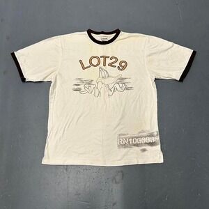 Vintage y2k hip hop Lot 29 Rhinestone Daffy Duck big print graphic ringer tee